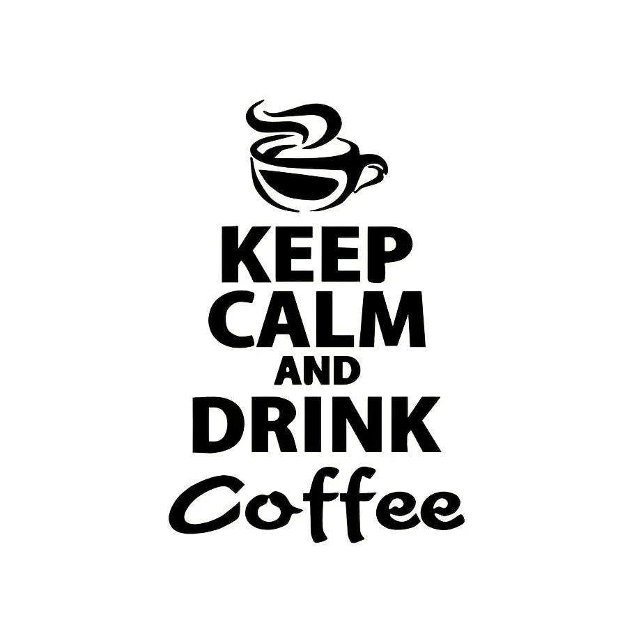 Vinilo Decorativo de Pared Café | Sticker Impermeable con Frase “Keep Calm and Drink Coffee” | Decoración para Cocina, Cafeterías y Hogar