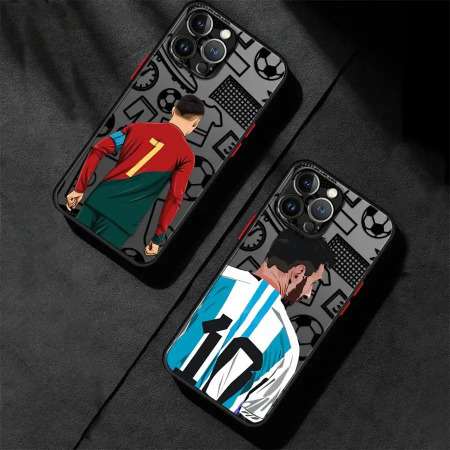Football Number Phone Case for iPhone 16 11Pro 13 Mini 7 8 Plus XS Max SE XR 14 Pro 15Pro 12 Matte Cover