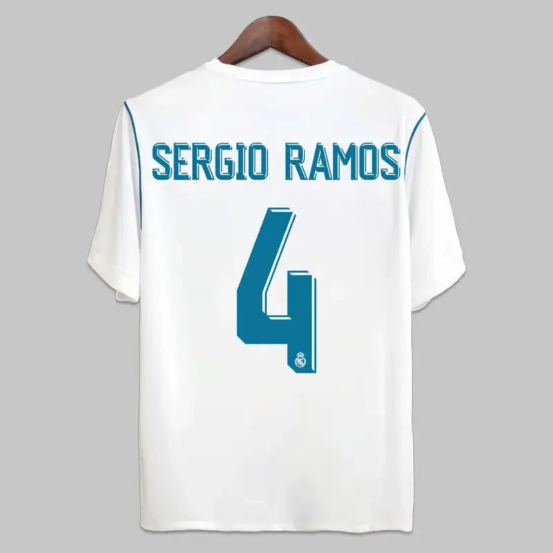 No.10 17_18 Champions League Final Edition Real Madrid Home Jersey Fan Edition Adult Children's Leisure Sports T-Shirt