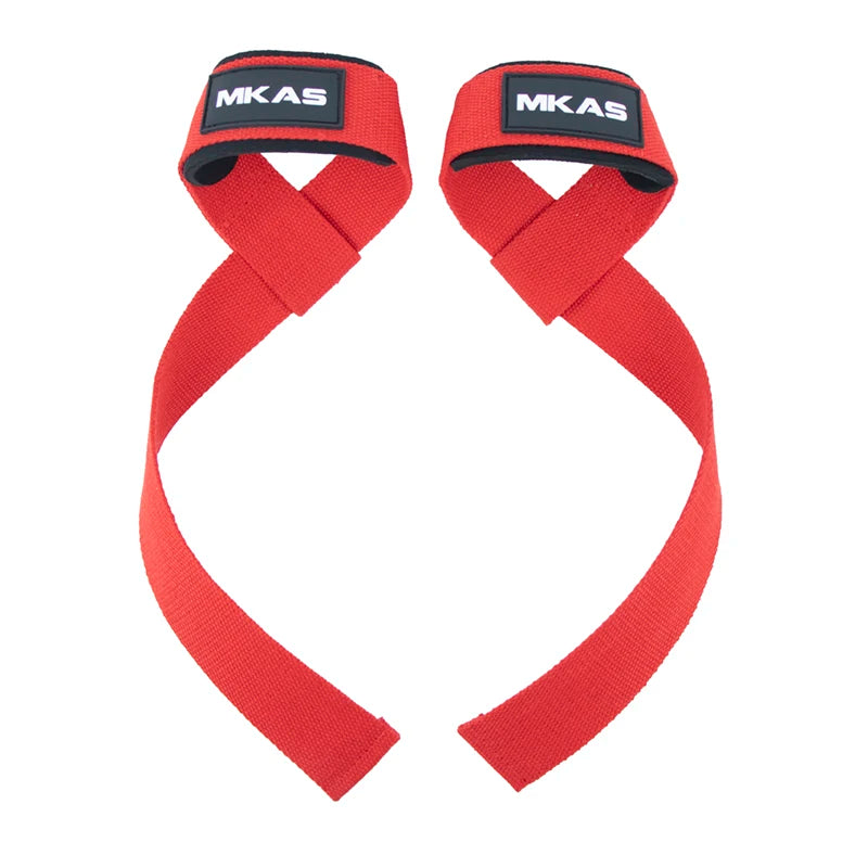 MKAS 1 Pair Gym Lifting Straps Fitness Gloves Anti-slip Hand Wraps Wrist Straps Support For Weight Lifting Powerlifting Training