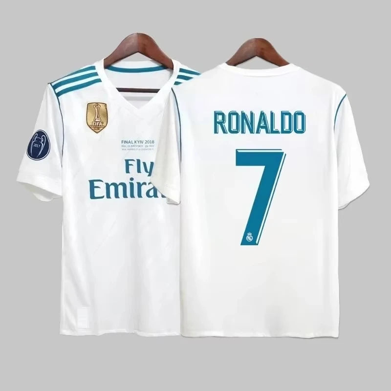 No.10 17_18 Champions League Final Edition Real Madrid Home Jersey Fan Edition Adult Children's Leisure Sports T-Shirt