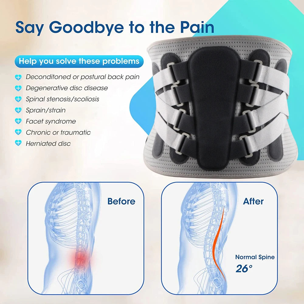 Faja Lumbar Ajustable con Almohadilla Ergonómica | Soporte de Espalda para Alineación de Columna, Ciática, Escoliosis y Hernias – Unisex