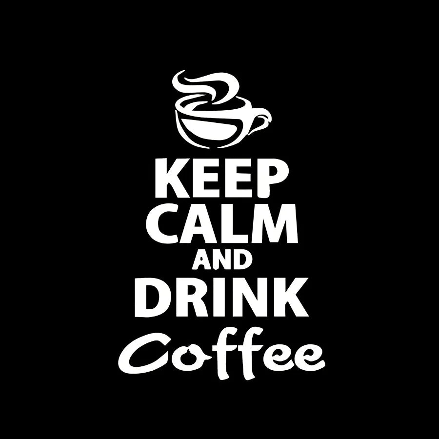 Vinilo Decorativo de Pared Café | Sticker Impermeable con Frase “Keep Calm and Drink Coffee” | Decoración para Cocina, Cafeterías y Hogar