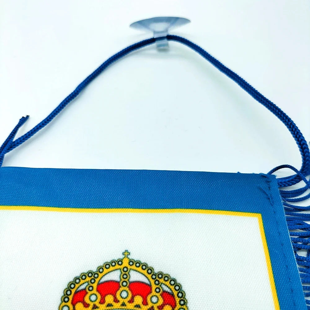 Real Spain Madrid Teams sucker Flag Soccer LOGO Non-woven Fabric Pennant Europe Football Clubs Souvenir Team Flag 15X12CM 1Pcs